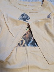 Vintage Big Wild Cats Shirt Mens Large Tan Single Stitch USA Made Tiger Lion