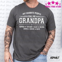 Personalized Grandpa Shirt With Kids Names Custom Fathers Day Shirt Gift