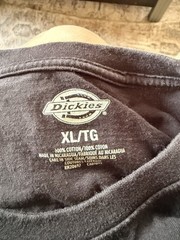 Dickies Men’s XL Big & Tall Black Long Sleeve Crew Neck Logo Knit T-Shirt
