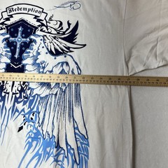 New The Mountain Redemption T-Shirt Men’s 3XL White VTG Leather Tag S/S Crew
