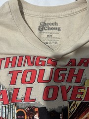 Cheech & Chong Men’s Beige Things Are Tough All Over Graphic Tee Size M