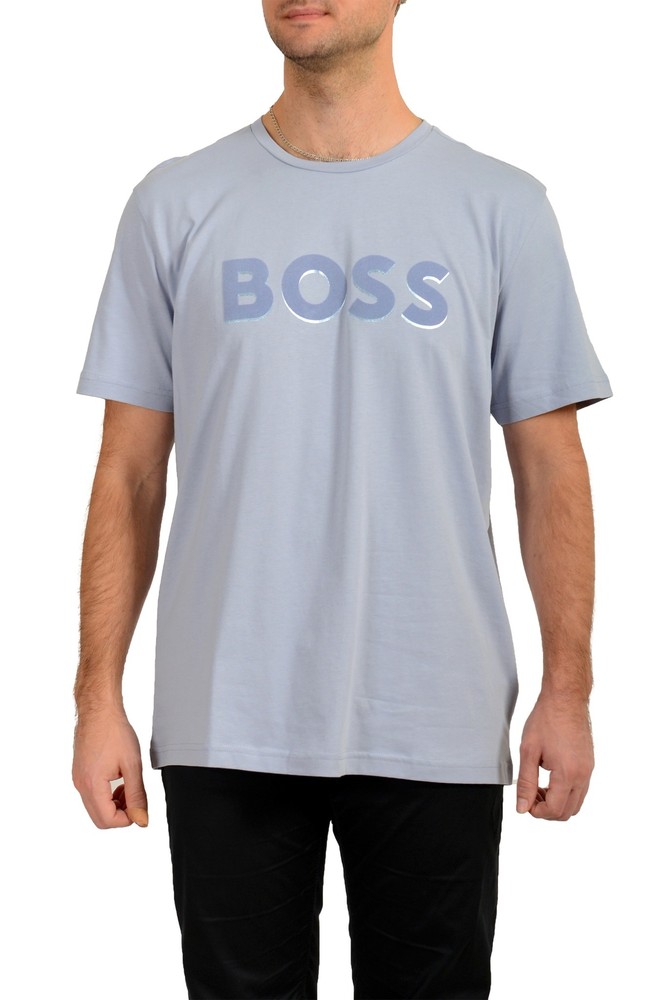 Hugo Boss Men’s “Tee 3_99” Blue Logo Print Short Sleeve T-Shirt US 2XL IT 56
