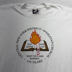 VTG 90s Central New York District Wesleyan Church Graphic T Shirt Mens L White