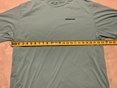 Patagonia P-6 Logo T Shirt Mens XL Blue Turquoise Graphic Tee