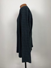 Vintage Y2K Ribbed V-Neck Shirt Men Medium Stretchy Black Gray Striped Claiborne