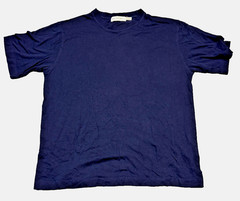 SAKS 5TH AVE Short Sleeve Crew-Neck T Shirt Men’s 2XL XXL Navy Blue Cotton Rayon