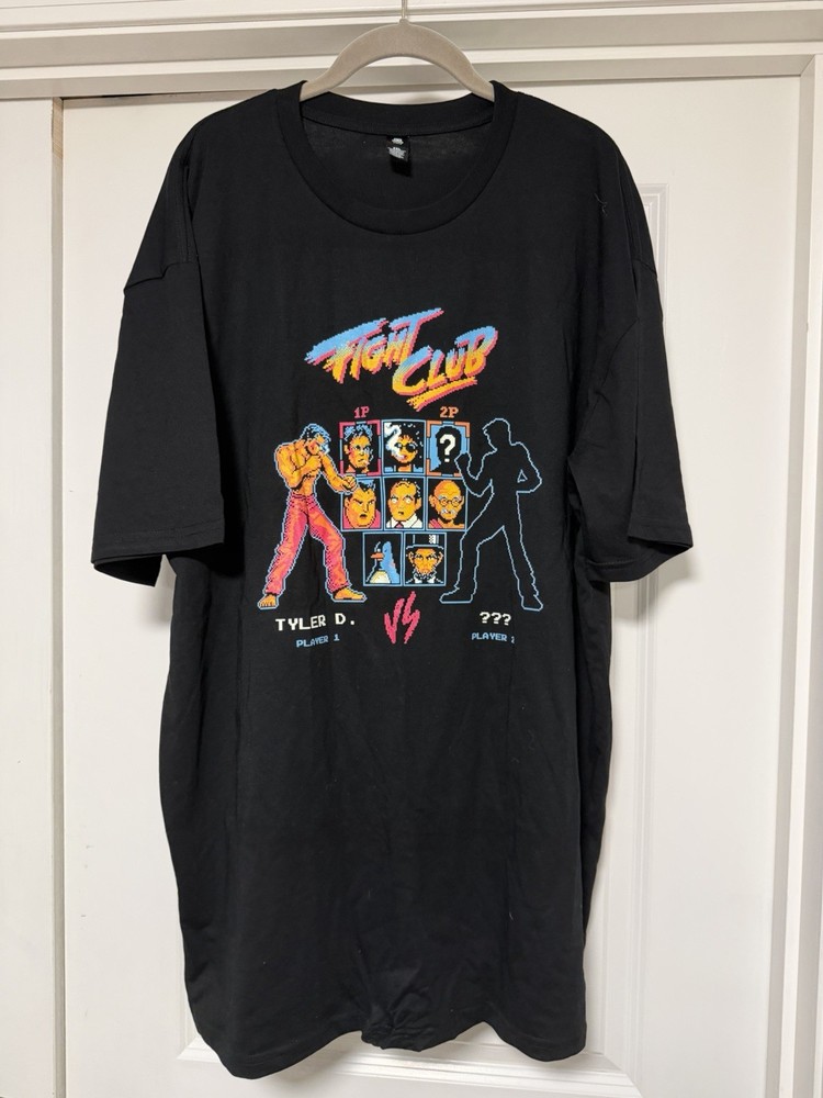 Fight Club t-shirt, Player Select retro arcade game graphic, Tyler Durden, 2XL