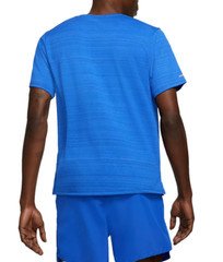NIKE Dri-FIT Miler Short Sleeve Running T-Shirt sz S Small Blue Reflective