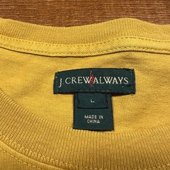J Crew Oarsman T Shirt Mens L Yellow Short Sleeve Crew Neck Cotton Retro Blank