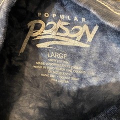 Popular Poison Shirt Mens L Tie Dye Antisocial Rose Graphic Blue Bandana Print