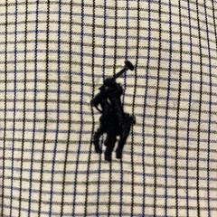 Ralph Lauren BLAKE 90s Tattersall Shirt Men’s L Black Blue Check For 14Y+ Japan