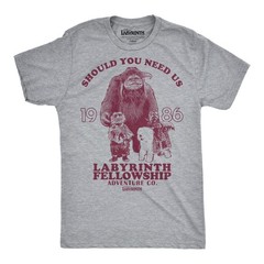 Mens Funny T Shirts Labyrinth Fellowship Adventure Co Jim Henson’s Jim Movie Tee