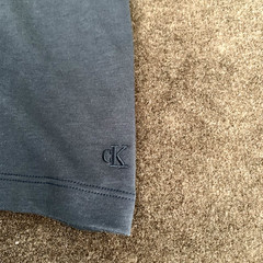 Calvin Klein Mens XL Short-Sleeve Supima Cotton Soft Interlock T-Shirt Ink Blue