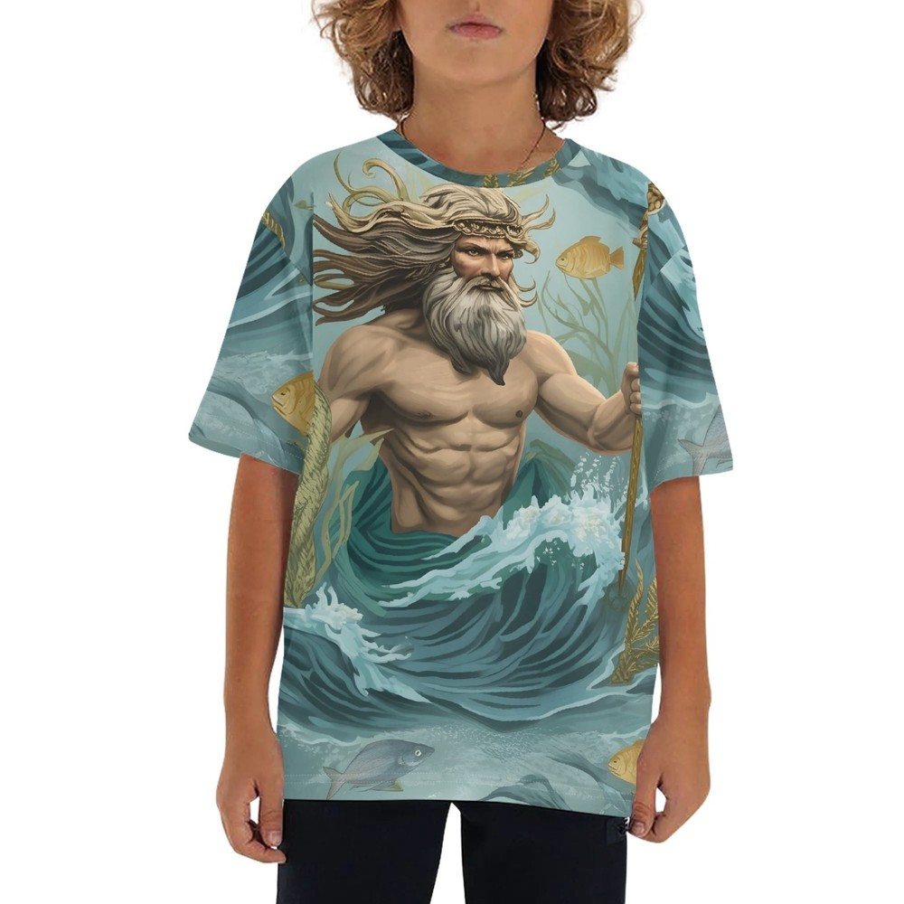 Short-sleeved t-shirt with a loose fit, easy to wear.