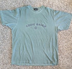 Eddie Bauer Vintage Tall XL Green Logo Graphic Crew T-Shirt