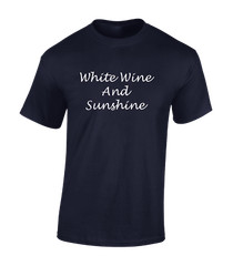 WHITE WINE & SUNSHINE MENS T SHIRT COOL HOLIDAY CLOTHING SUMMER CASUAL TOP