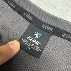 Kuhl Enticer Henley XL UPF 50+ Ribbed Snap Base Layer Hiking Charcoal Gray