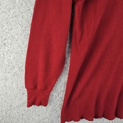 Vintage Greatland Thermal Red Polycotton Waffle Knit Shirt Men’s XL 90s Made USA