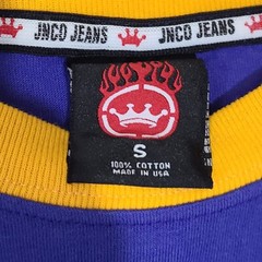 JNCO Vtg 90’s Script Logo Spellout #85 T-shirt Men’s Sz S NWT Purple