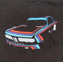 BMW 3.0 CSL T SHIRT BLACK MARTINI ROSSI RACING RALLY RACE CHAMPION NURBURGRING