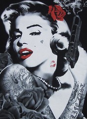 Marilyn Tank Top Rose Gun Hustle Tattoo Art Vest Tee Adult Men New