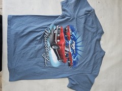 Ford Mustang Blue Delta Pro Weight Double Sided Classic Cars T-Shirt – Large