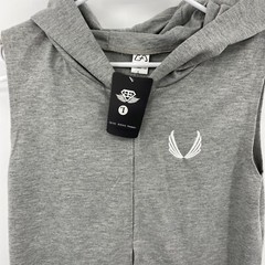 Gym Aesthetics Sleeveless Full Zip Hoodie Vest Man Body Fitness Movement Sz L