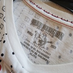 XL TRUE RELIGION White BUDDHA Brand Short Sleeve Designer Graphic White T Shirt