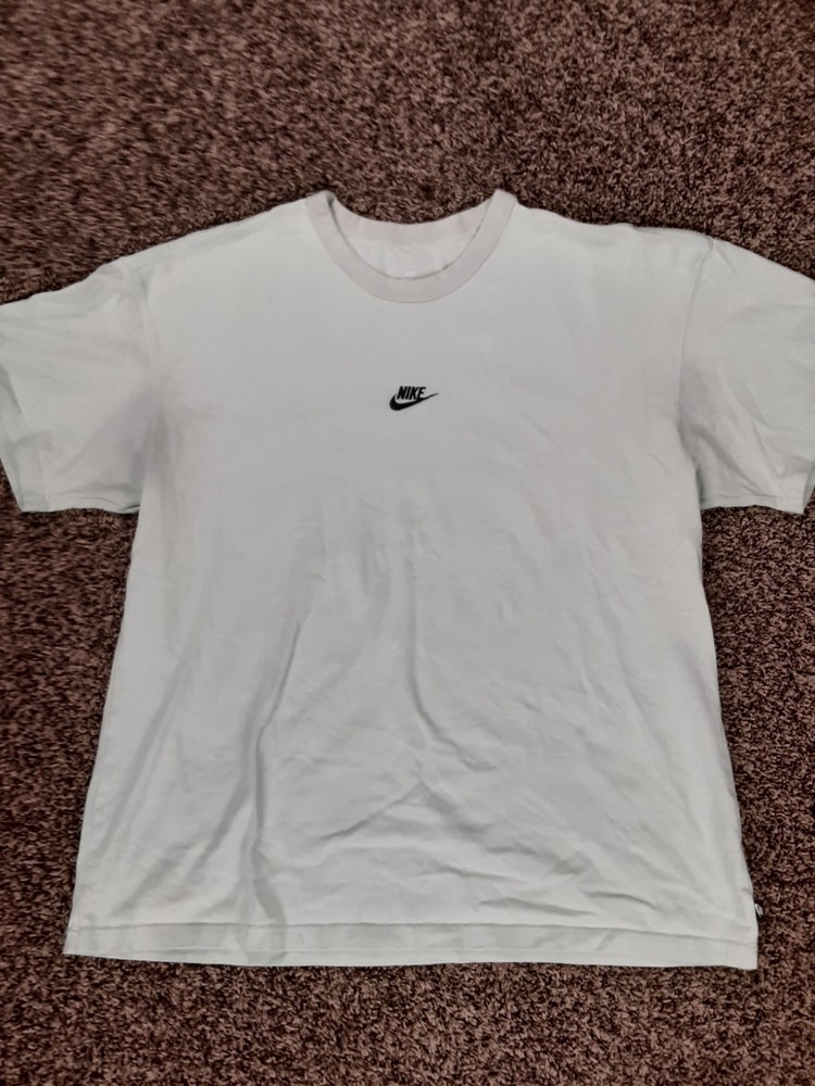 Nike Sportswear Premium Essential Mint Center Stitch Logo Cotton Shirt XL Max 90