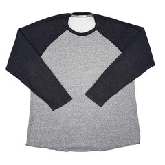 Marine Layer Long Sleeve Shirt Mens Size Large Gray Black Casual Baseball