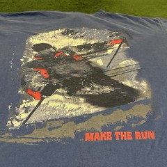Vintage 90s Ski Winter Sports Blue Single Stitch Graphic Art T-Shirt Large L