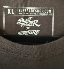 Street Fighter x Superare XL Shirt Sagat’s Academy Collab Black Video Game Rare