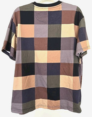 Men’s Teddy Fresh Squares Color Block T-Shirt L brown tan green beige gray navy