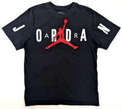 Nike Air Jordan MJ DNA Stretched Jumpman Logo Shirt Men M, Black Red CZ1880-010