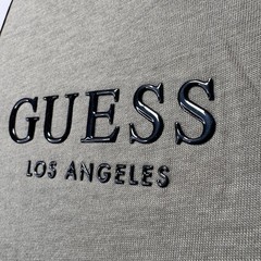 Guess Los Angeles T-Shirt Logo Tape Mens XL Olive Green Short Sleeve NEW