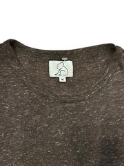 Kuwalla Tee Linen Blend T-Shirt Men’s Medium | Brown Curved Hem Minimalist