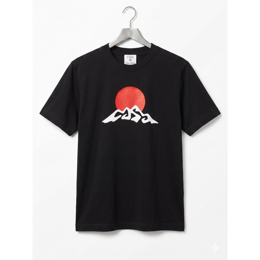 Casablanca 100% Organic Cotton Short Sleeve Black T-shirt Men Size S $275 SRP