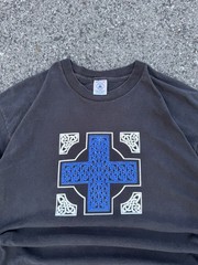 Vintage Fashion Victim 90s Celtic Trinity Knot Cross Long Sleeve Shirt XL Tribal