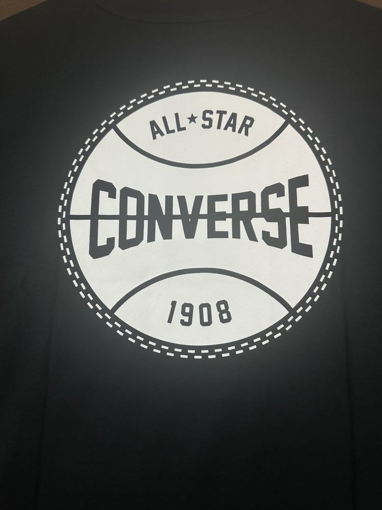 Converse All Star Graphic Star Logo Black Large Short Sleeve T-Shirt NWT