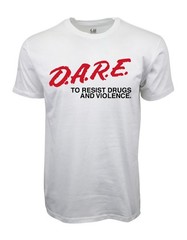 DARE TO RESIST DRUGS AND VIOLENCE GRAPHIC T SHIRT