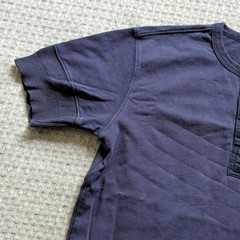 Bronson Shirt Men Large Blue Henley Short Sleeve Cotton Jersey Rib Cuff Tee Slim