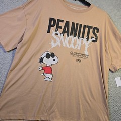 Peanuts® Snoopy Shirt Mens 2XL Brown Distressed Charlie Brown Baggy Street NWT
