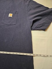 Carhartt K87 Men T-Shirt 3 XL Navy Blue Cotton Loose Fit Workwear Pocket Used