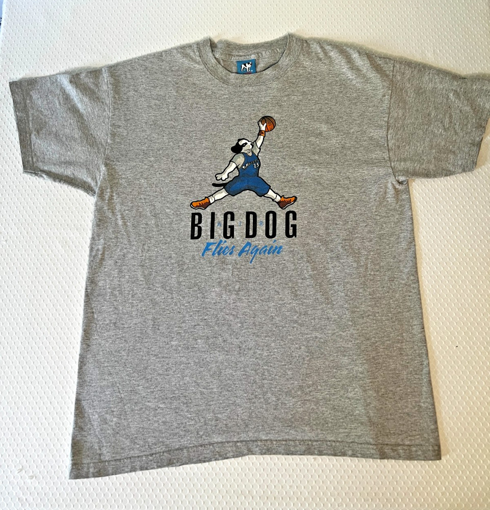 VTG Y2K AIR BIG DOG Flies Again T Shirt Basketball Youth XL- Men S Jordan Parody