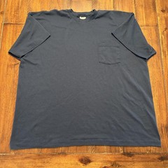 Fieldmaster Shirt Mens 2XL Blue Pocket Blank Tee T-Shirt Crewneck Made USA
