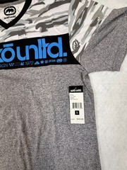 Ecko Unltd Mens Small Gray Marled Camo Graphic T Shirt NWT