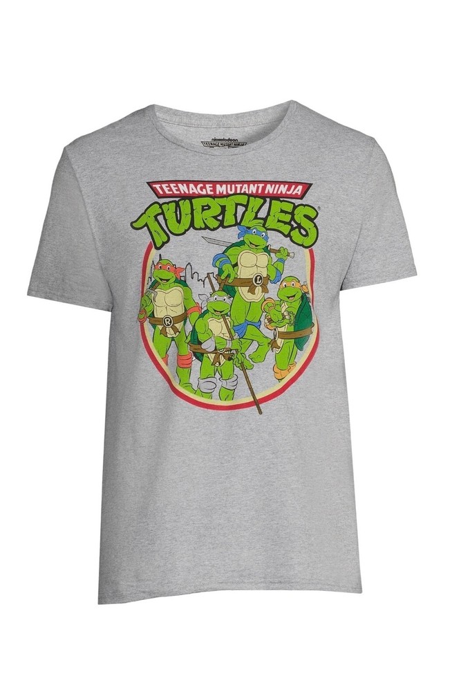 GRAY TEENAGE MUTANT NINJA TURTLES GRAPHIC MENS T-SHIRT SIZE S 34 / 36 NEW