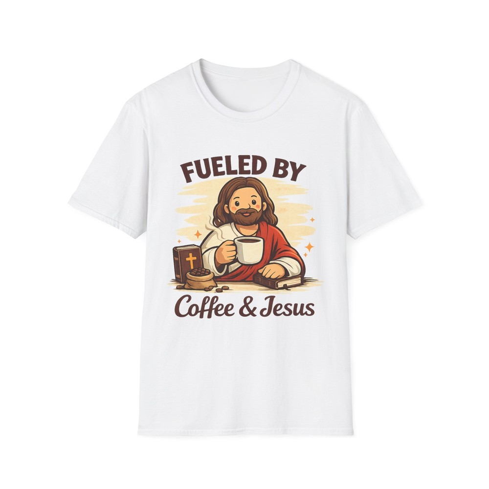 Fueled by Coffee and Jesus T-Shirt Christian Humor, Religious Tee