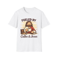 Fueled by Coffee and Jesus T-Shirt Christian Humor, Religious Tee