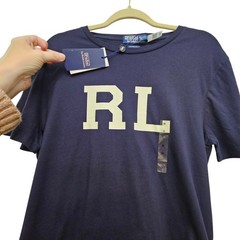 Polo Ralph Lauren T-Shirt Mens Medium Navy RL Graphic Custom Slim Fit Casual